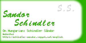 sandor schindler business card