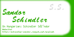 sandor schindler business card